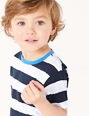 Pure Cotton Striped T-Shirt (2-7 Yrs)