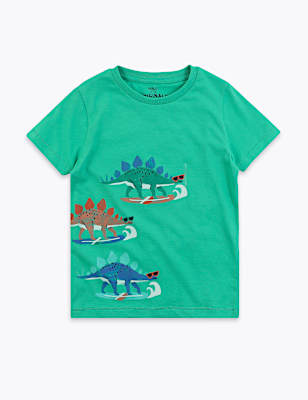 Cotton Dinosaur Print T-Shirt (2-7 Yrs)