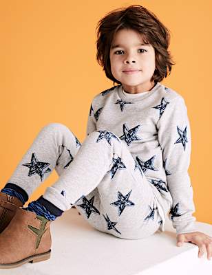 Cotton Star Print Joggers (2-7 Yrs)