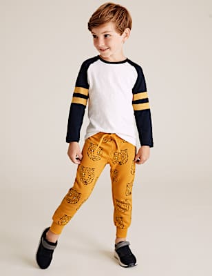Regular Cotton Rich Tiger Face Joggers (2-7 Yrs)