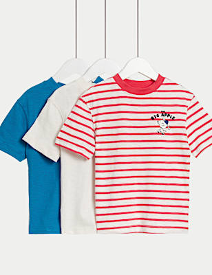 3 Pack Cotton Rich Apple T-Shirts (2-8 Yrs)