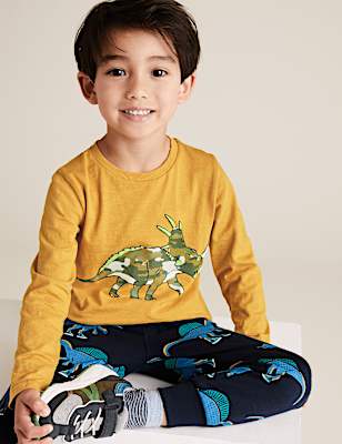 Cotton Camouflage Triceratops Top