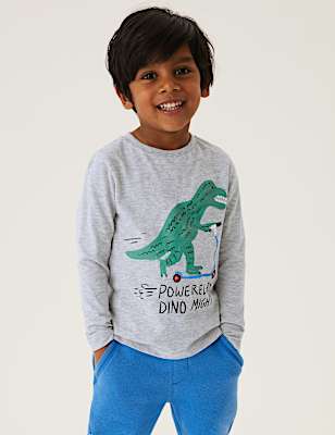 Cotton Rich Dinosaur Print Top