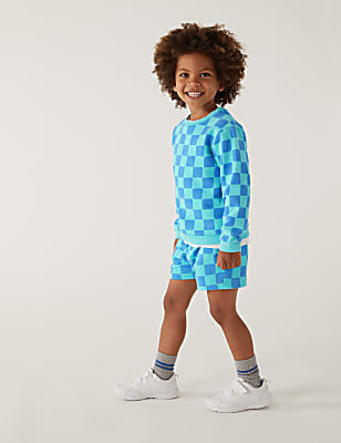 Cotton Rich Checked Top & Bottom Outfit