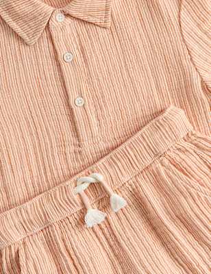 2 Piece Pure Cotton Striped Popover Outfit (2-8 Yrs)