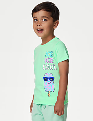 Pure Cotton Slogan T-Shirt (2-8 Yrs)