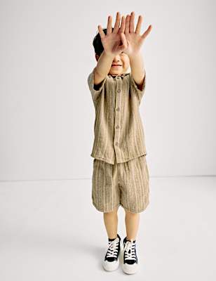 2pc Pure Cotton Shirt & Shorts Outfit (2-8 Yrs)