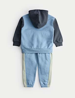 2pc Colour Block Hooded Top & Bottom Outfit (2-8 Yrs)