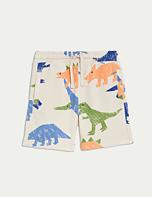 Cotton Rich Dinosaur Print Shorts (2-8 Yrs)