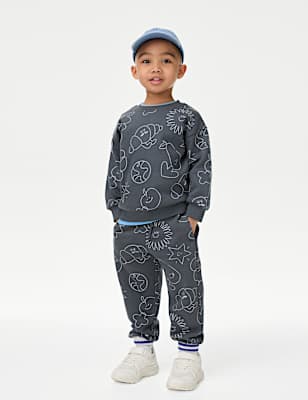Cotton Rich Doodle Print Joggers (2-8 Yrs)