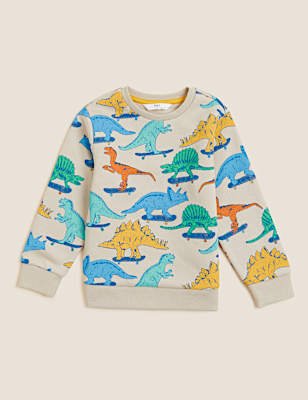 Cotton Rich Dinosaur Sweatshirt (2-7 Yrs)