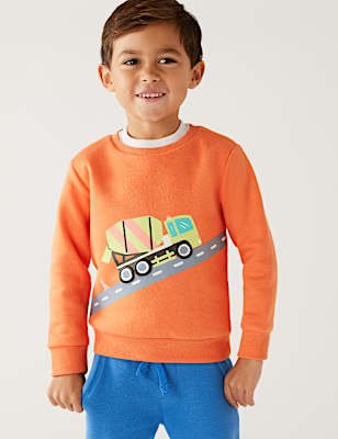 Cotton Rich Truck Sweatshirt (2-8 Yrs)