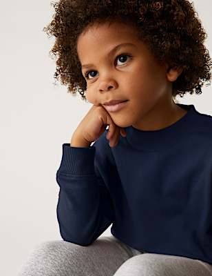 Cotton Rich Plain Sweatshirt