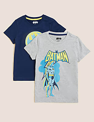 2pk Pure Cotton Batman&trade; T-Shirts (2-7 Yrs)