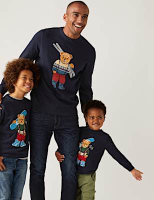 Pure Cotton Spencer Bear Jumper