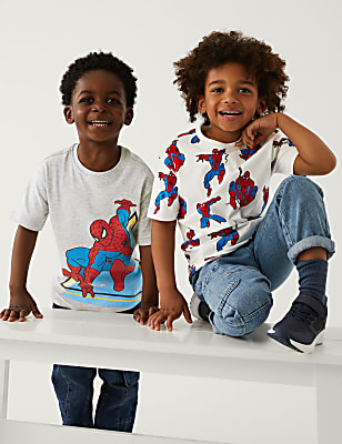 2pk Cotton Rich Spider-Man™ T-Shirts