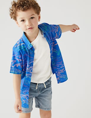 2pc Pure Cotton Shirt & T-Shirt Set