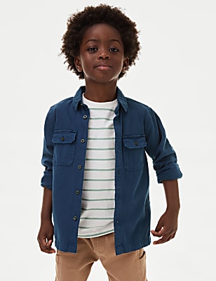 2pc Pure Cotton Shirt & T-Shirt Set (2-16 Yrs)