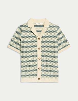 Pure Cotton Striped Knitted Shirt (2-16 Yrs)