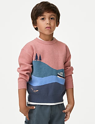 Boat Scene Knitted Jumper (2-8 Yrs)