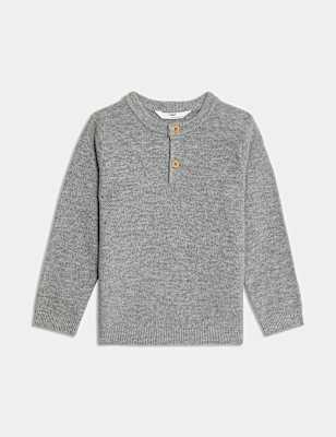 Henley Knitted Jumper (0-8 Yrs)