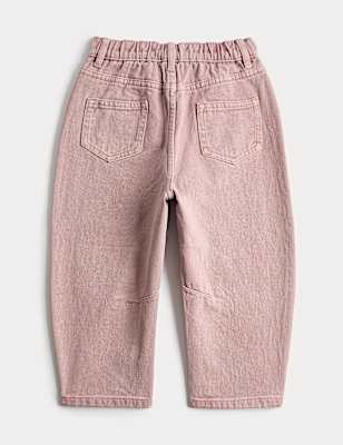 Pure Cotton Barrel Leg Jeans (2-8 Yrs)