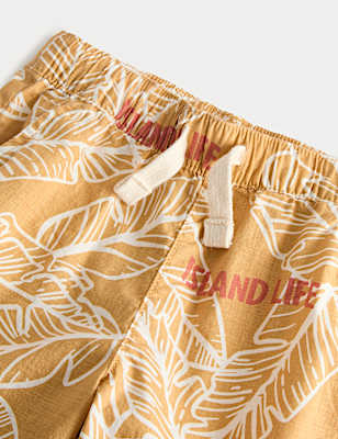Pure Cotton Tropical Print Shorts (2-8 Yrs)