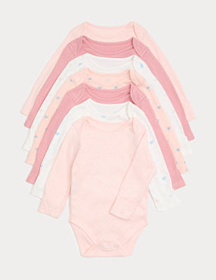 7 Pack Pure Cotton Bow Bodysuit (0-3 Yrs)