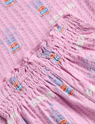 2 Piece Pure Cotton Seersucker Printed Outfit (0-3 Yrs)