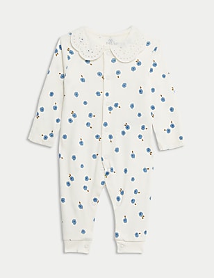 2pk Pure Cotton Floral Sleepsuits (6½lbs-3 Yrs)