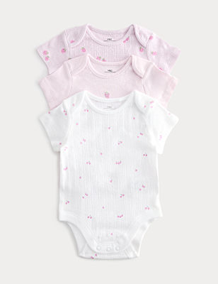 3 Pack Pure Cotton Printed Bodysuits (6&frac12;lbs-3 Yrs)