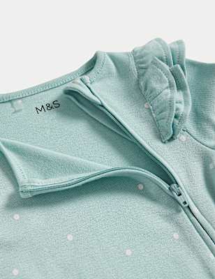 2pk Pure Cotton Spot Sleepsuits (6&frac12;lbs-3 Yrs)