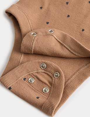 3 Pack Cotton Rich Heart Long Sleeved Bodysuits (0 Mths-3 Yrs)