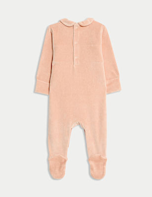 Cotton Rich Velour Sleepsuit (0 Mths-3 Yrs)