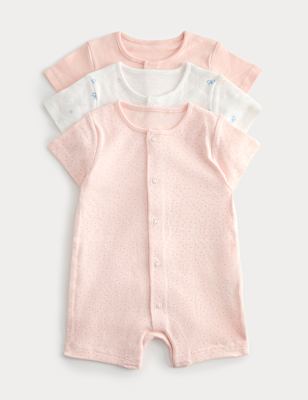 3 Pack Pure Cotton Rompers (7lbs-3 Yrs)