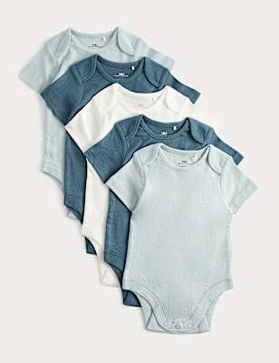 5 Pack Pure Cotton Bodysuits (7lbs-3 Yrs)