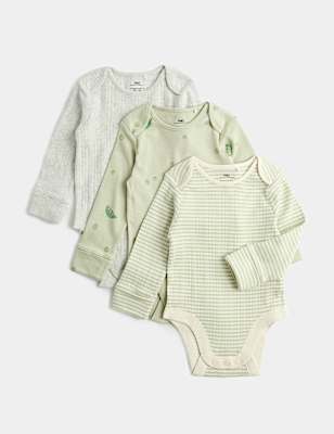 3 Pack Pure Cotton Peas Bodysuits (0-3 Yrs)