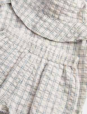 3 Piece Gingham Outfit & Hat Set (0-2 Yrs)
