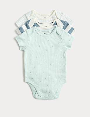 3 Pack Pure Cotton Nautical Bodysuits (6&frac12;lbs-3 Yrs)
