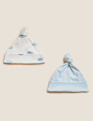 2pk Organic Cotton Hats (1-12 Mths)