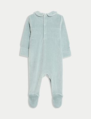 Cotton Rich Velour Sleepsuit (0 Mths-3 Yrs)