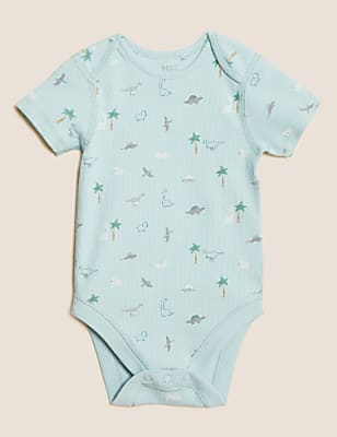 3pk Cotton Rich Dinosaur Bodysuits
