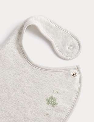 5 Pack Cotton Rich Frog Print Bibs