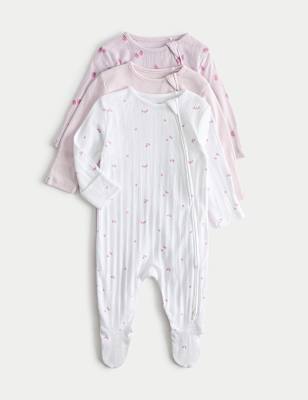 3 Pack Pure Cotton Printed Sleepsuits (6lbs 3oz-3 Yrs)