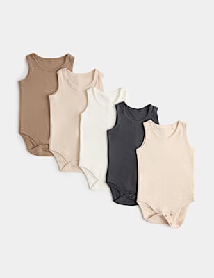 5 Pack Pure Cotton Bodysuits (7lbs - 3 Yrs)