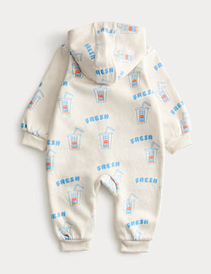 Cotton Rich Milkshake Print Hooded All in One (7lbs-3 Yrs)