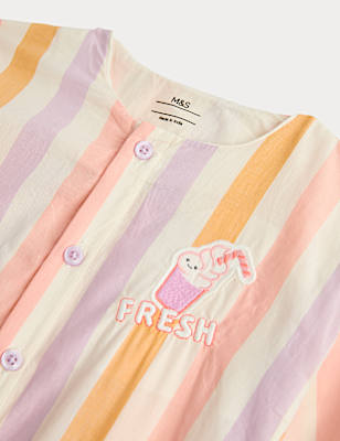 Pure Cotton Woven Cinema Striped All in One (0-24 Months)