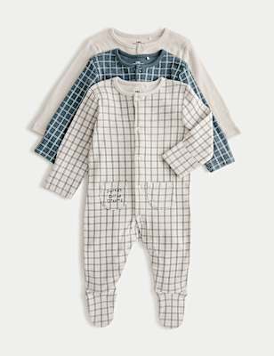 3 Pack Cotton Rich Sleepsuits (0-3 Yrs)