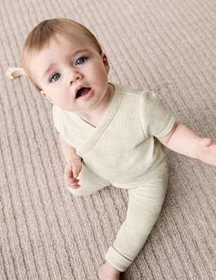 2pk Pure Cotton Waffle Bodysuits (6½lbs-3 Yrs)