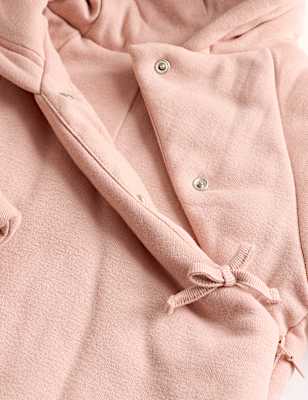 Cotton Rich Hooded Wrap Pramsuit (0-12 Mths)
